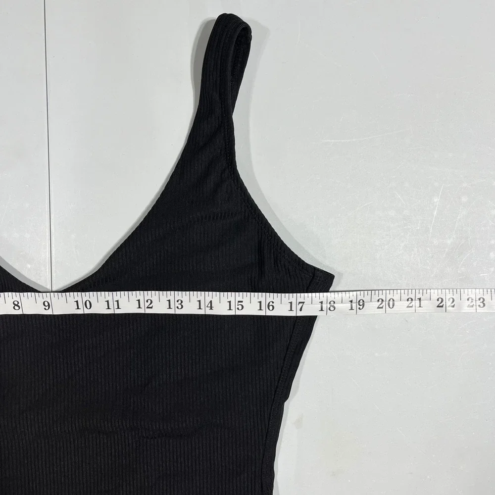 Andie Swim Euro Summer Resort Beachy Black One Piece Swimsuit Low Back Womens XL